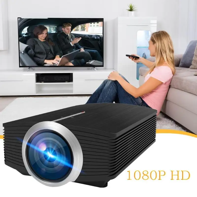 

YG510 Portable Projector 1080P 1000Lumen Sync Wired Display Theater (EU)