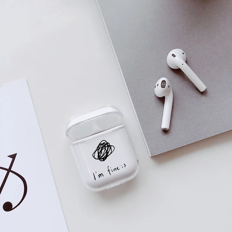 I'mFine Чехлы для Airpods чехол прозрачный беспроводной чехол для зарядки наушников для Apple AirPods 1 2 мягкий силиконовый защитный чехол