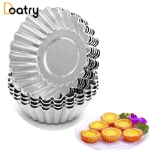 Doatry 10 шт./компл. форма цветка яйцо Tart форма алюминиевый Металл 7 см Кекс Торт Формочки для печенья Форма Оловянная выпечка пирожных и яичницы инструменты
