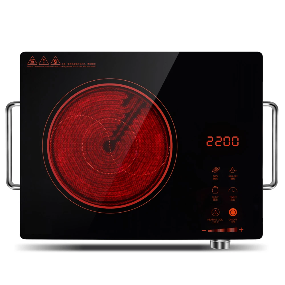 1647 Touch control waterproof 2200W electric ceramic stove cookers mute