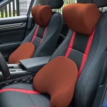 Автомобильная подушка для шеи и задняя часть Комплект подушек с эффектом памяти дышащий чехол Правильная осанка подходит для тела изгибающая нижняя часть спины Поддержка