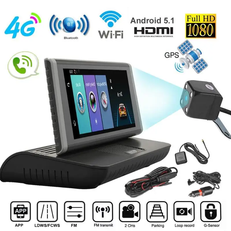 8 Cal 4G Android 5.1 Bluetooth Wifi podwójny obiektyw Full HD 1080P ADAS FM Dashcam rejestrator samochodowy gps do ciężarówek film nawigacyjny rejestrator 8 Cal 4G Android 5.1 Bluetooth Wifi podwójny obiektyw Full HD 1080P ADAS FM Dashcam rejestrator samochodowy gps do ciężarówek film nawigacyjny rejestrator