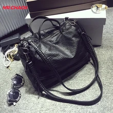 Модные Водонепроницаемый Pu кожаная сумка через плечо Винтаж Для женщин сумка мотоцикл сумка большой Для женщин сумки