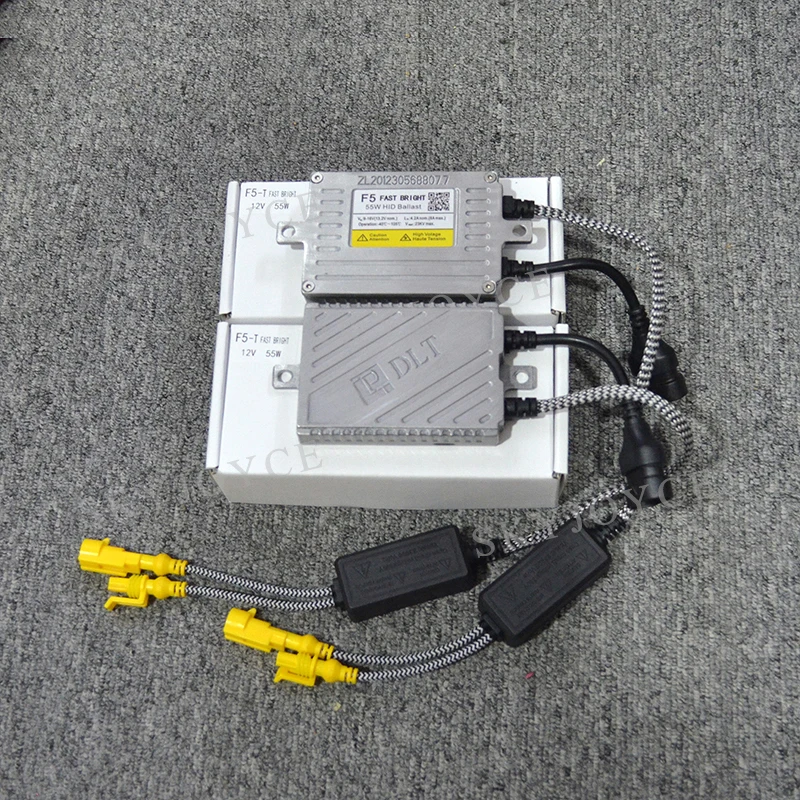 55W Car Headlight HID Kit Xenon H1 H3 H7 H11 HB3 HB4 D2H Cnlight Xenon Bulb 4300K 5000K 6000K 55W Reator DLT F5 HID Slim Ballast (6)