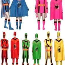 Супер Sentai Maho Sentai Magiranger костюмы рейнджеров RedYellow/синий/розовый/зеленый Ranger спандекс зентай-костюм на заказ