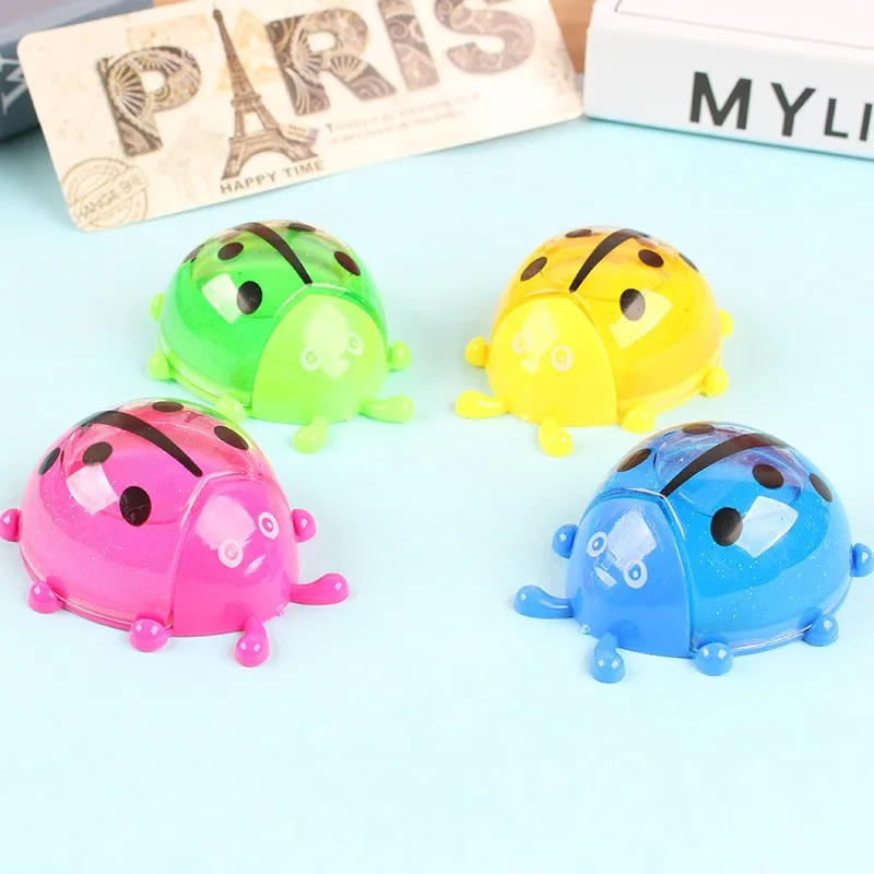 

Small Beetle Crystal Mud DIY Jelly Mud Ladybug Slime Smiley Can Transparent Crystal Mud Lightweight