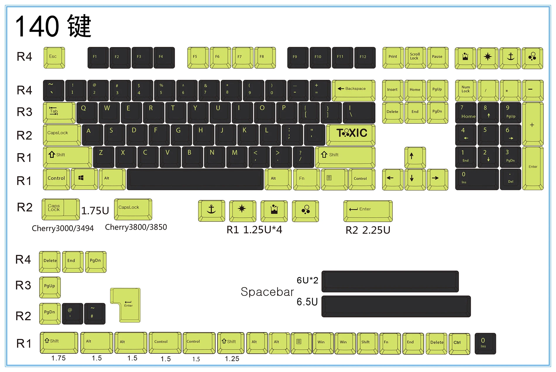 BGKP токсичные, тепловые, сублимационные чернила, PBT keycap для проводной USB механической клавиатуры, Cherry MX switch keycaps