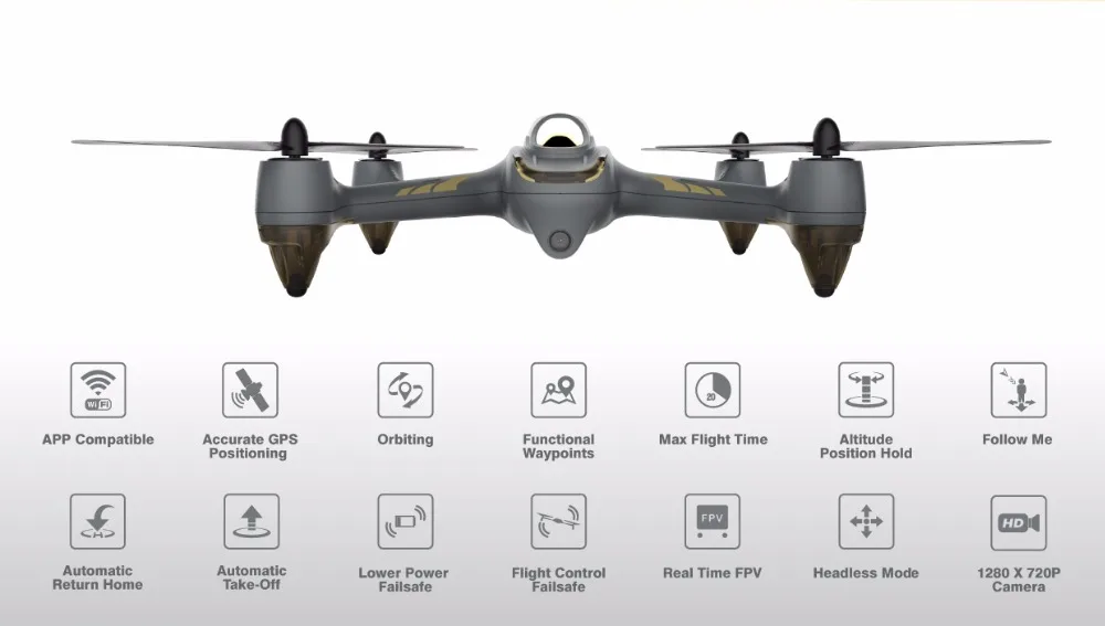 Квадрокоптер Hubsan H501M X4 Waypoint Wi Fi FPV бесщеточный GPS с HD камерой 720P RC RTF VS H501S