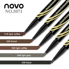 Novo Красота бровей карандаш с набор щеточек для бровей 5 цветов плоская форма ленивый карандаш для бровей Темный кофе бровей черный серый BN016