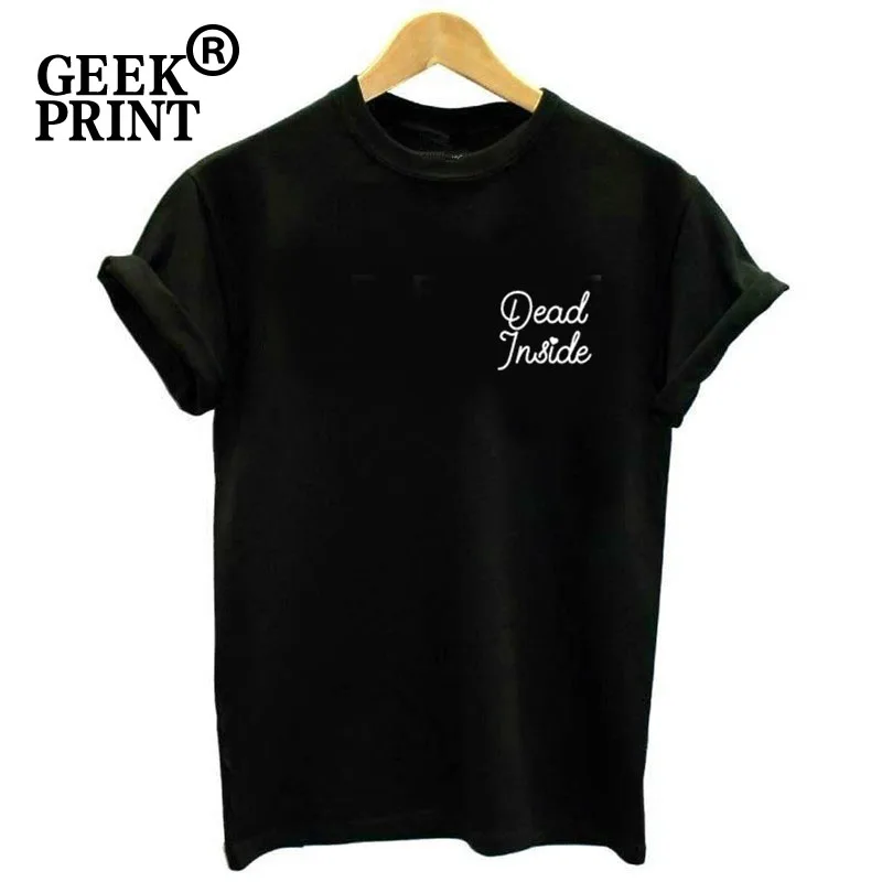 

Pocket Dead Inside T Shirt Women Top Fashion Short Sleeve Pastel Goth Sarcastic Funny T-Shirt Lady Tee Shirt Tops