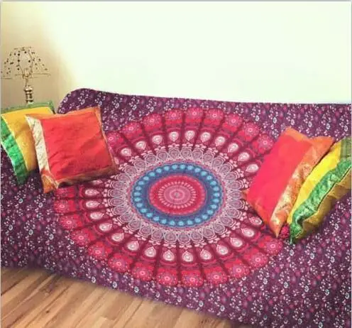 Горячая прямоугольная Мандала индийский хиппи гобелен настенный пляжный пледы полотенце коврик одеяло йога коврик - Цвет: H80