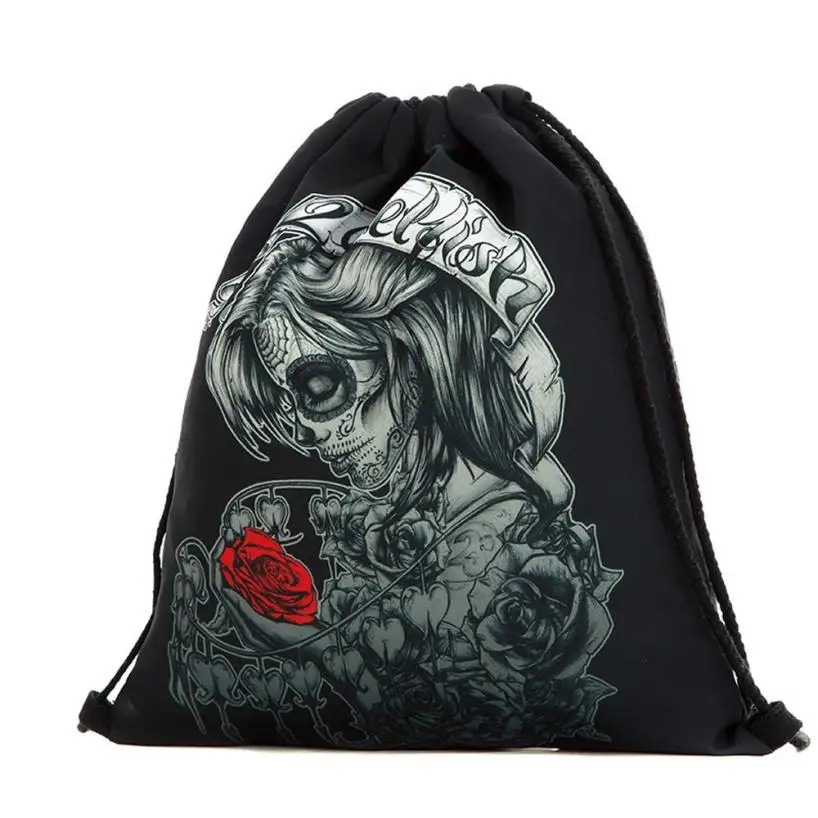 ISHOWTIENDA сумка на шнурке Модный женский рюкзак для Хэллоуина конфеты Подарочный комплект Карман 3D Сумка на шнурке с рисунком рюкзак bolsa