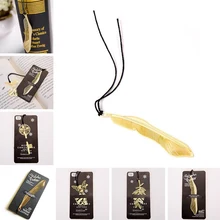 Стильное позолоченное полое животное Закладка-перо Angel marks Leaf Key Book marks Закладка для книг офисные принадлежности