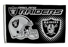 Oakland Raiders Helmet logo Flag 150X90CM Banner 100D Polyester3x5 FT flag brass grommets 001, free shipping