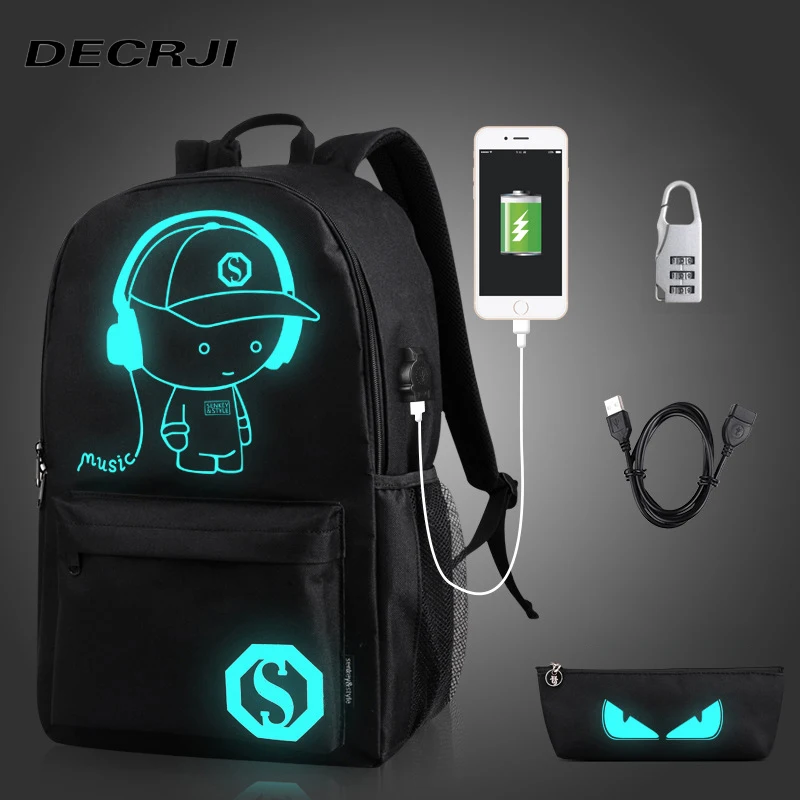 Продажа DECRJI Оксфордский студенческий рюкзак, школьная сумка для подростка, USB Противоугонный рюкзак для ноутбука, рюкзаки для мужчин и женщин, школь...