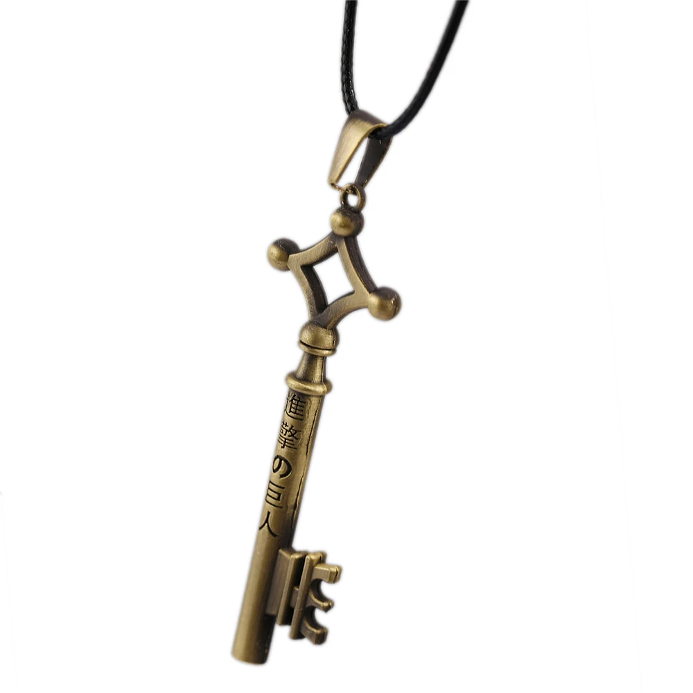 Anime Attack on Titan Eren Jaeger's Key Necklace Pendants Vintage Shingeki no Kyojin Necklace Cosplay Accessories Figure Gift