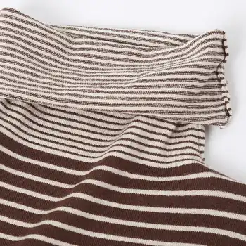 Z8119 The big yards striped turtleneck joker loose render knit a female