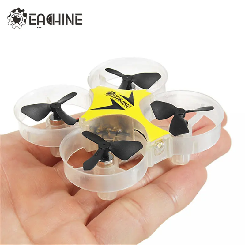 Высокое качество Eachine E012 мини 2,4 г 4CH 6 светодио дный оси Headless режим свет RC Quadcopter RTF мини Drone черный желтый