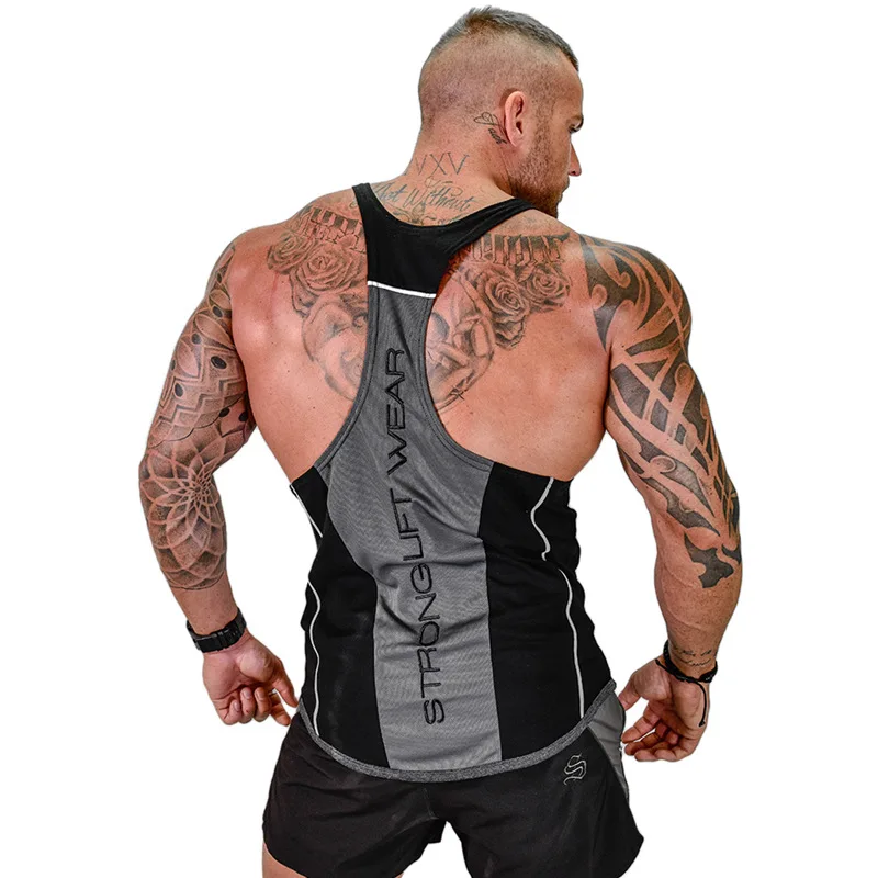 

2019 New Male Cotton clothing Fashion Singlet vest Undershirt Mens Bodybuilding Tank top Gyms Fitness sleeveless shirt