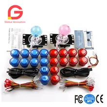 Arcade DIY Parts Zero Delay USB Encoder + 8 Way Joystick+LED Illuminated Push Buttons For Video Game Consoles Mame Raspberry Pi arcade diy kits parts mame usb encoder 2 x led 4 8 way joystick 16x led illuminated push button for raspberry pi retropie 3b
