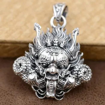 

FNJ 925 Silver Dragon Pendant Skull Skeleton 100% Pure S925 Solid Thai Silver Pendants for Women Men Jewelry Making