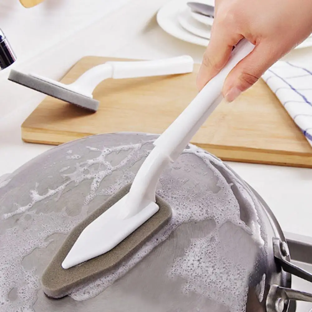 

Scrub Emery Sponge Handle Brush Sink Pan Descaling Kitchen Washing Cleaning Tool