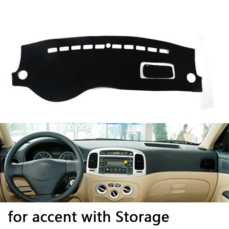 Для hyundai Accent 2006 2007 2008-2011 коврик на приборную панель защитная накладка тент подушка накладка интерьерная наклейка Аксессуары для стайлинга автомобилей - Название цвета: 2