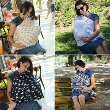 

Multi-Use Soft Easy to Carry Breastfeeding Cover Scarf Shopping Baby Car Seat Cover Canopy for 0-24 Months Baby Nursing Cover