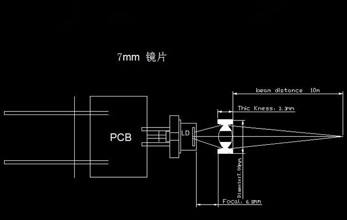 HJV-7 высококачественные лазерные линзы, лазерная указка объектив, чистая поверхность, размер: 7X3,3 мм, фокусное расстояние: 6,8 мм, материалы PMMA