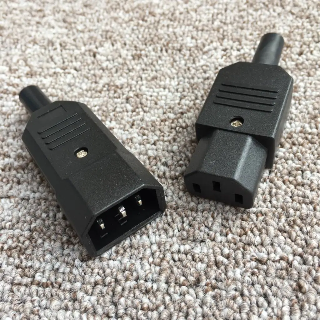 

2pcs Set IEC 320 C14 Male Plug to C13 Female Socket PC Rice Cooker Power Connector AC 250V 10A