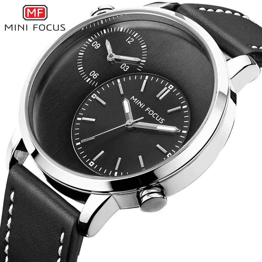 

MINI FOCUS Men Sport Watches Men's Quartz Clock Man Army Military automatic Leather Wrist Watch Relogio Masculino montre homme