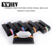 NWIEV карбоновые автомобильные коробки для салфеток, бумажное полотенце для Toyota Coralla CHR Yaris Fiat 500 Punto Jeep Renegade Wrangler Cherokee