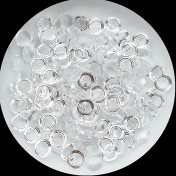 

Matte 4mm/6mm/8mm DIY pendant jewelry accessories Cabochon Dome Round Water droplets Transparent Half Crystal Beads Without glue