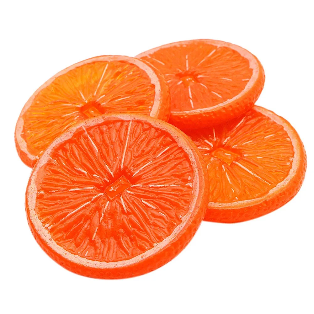 

Artificial Fruit Lifelike 4Pcs Pvc Orange Slices Simulation Food Model Diy Crafts Home Decoration Colorful