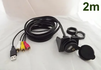 شراء10 قطع 6ft لوحة سيارة فلوش جبل 3.5 ملليمتر إلى ذكر 3rca Usb تمديد كابل الصوت والفيديو