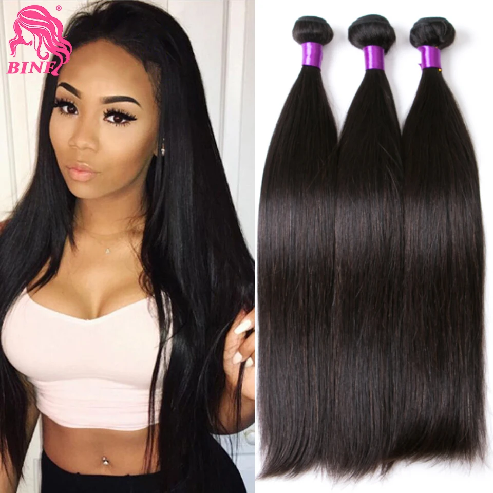 7A Peruvian Virgin Hair Straight 3 Bundles Peruvian Straight Human Hair Extensions Rosa Hair Products #1B Queen Human Hair Weave