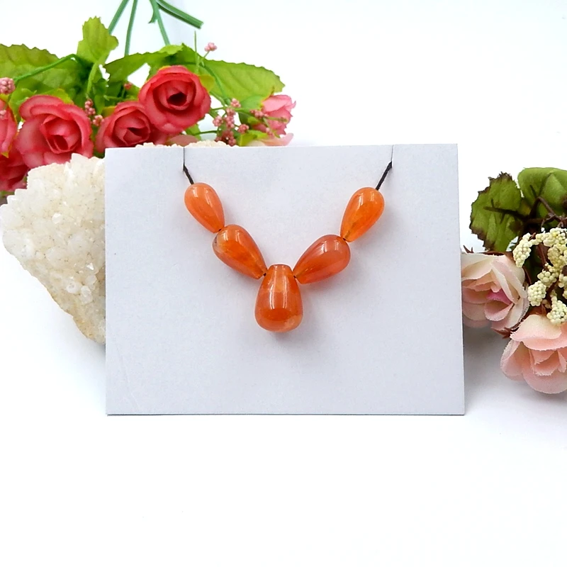 

New Design Natural Red Agate Gemstone DIY Jewelry Fashion Pendant Beads Set 18x13mm 15x9mm 12.8g