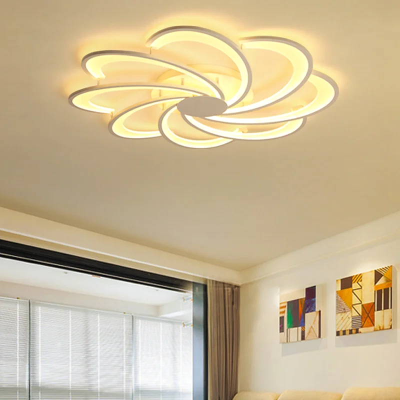 

White Ceiling Chandelier Modern LED Creativity Hardware Acrylic Chandelier lighting For Living Room Dining Room luminaria lustre