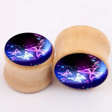 2016 aliexpress new explosion of real wood bones ear piercing jewelry earrings expansion PLUG tunnels ear expander body jewelry