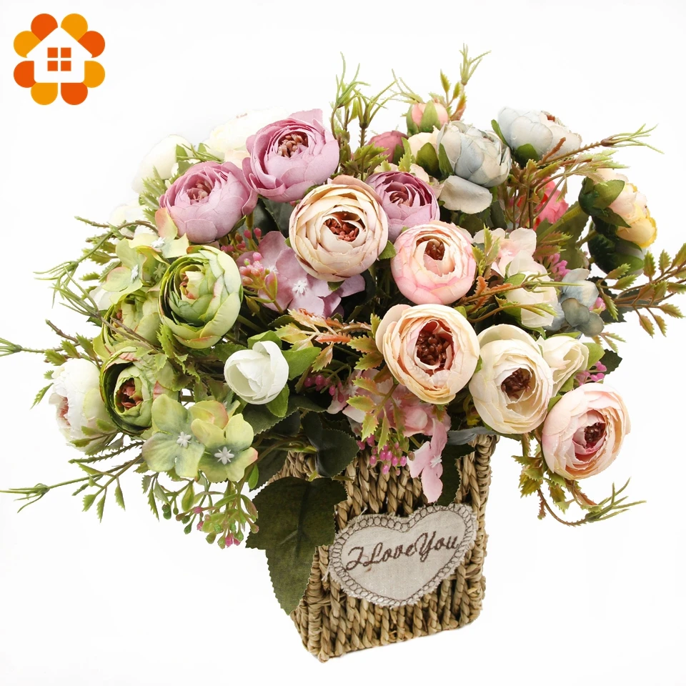

1 Bouquet High Quality Artificial Silk Flower European Pretty Flowers Decor For Wedding Favors Home Garden DIY Decorations