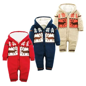 

Winter Baby Boys Girls Rompers Costume Hooded Cotton Children Clothing Jumpsuit Toddler Vestidos Warm Cardigan Kids Clothes