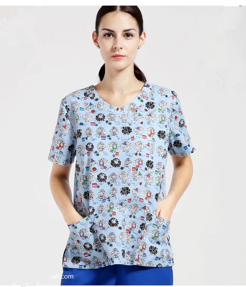 2017 Direct Selling 2017 New Medical Scrubs Women Printed Uniforms U