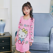 Новое эксклюзивное осеннее милое платье для девочек с героями мультфильмов повседневные платья Детские пижамы платья для маленьких девочек Брендовая женская пижама