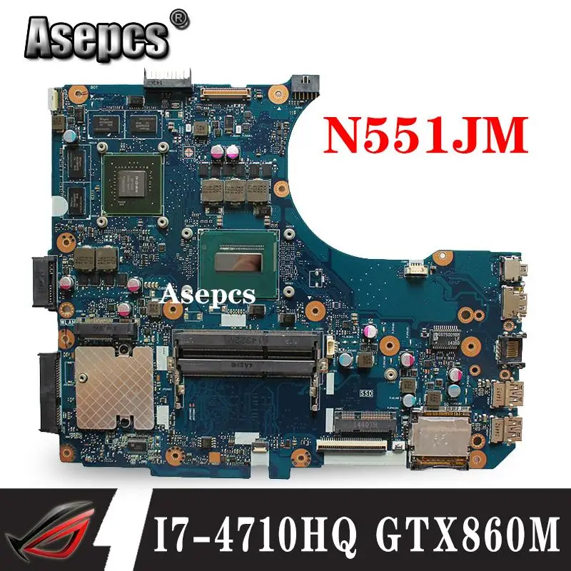 Asepcs N551JM материнская плата для ноутбука For Asus G551JM N551JW N551J N551 тест оригинальная I7 4710HQ