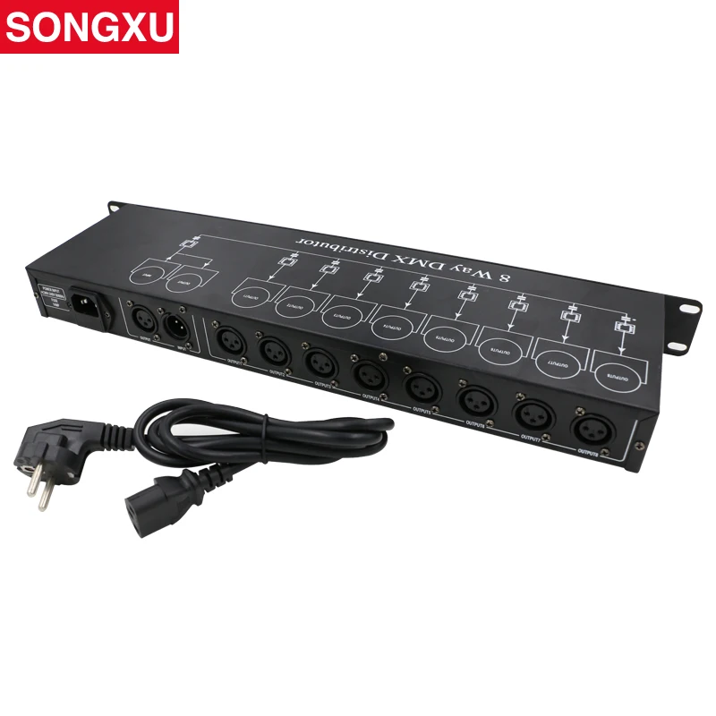 

DMX512 Splitter Light Signal Amplifier Splitter 8 way DMX Distributor for moving head par cans stage dj effect fogger/SX-EL010