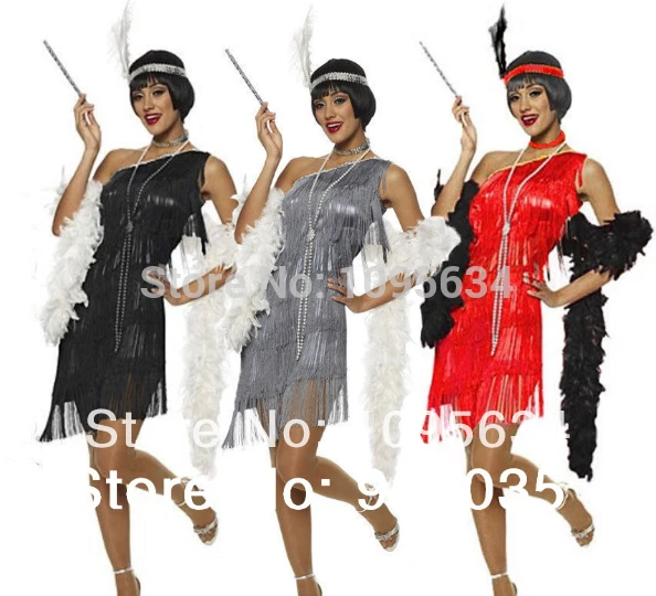 Маскарадный костюм для взрослых черный ревущий Flapper Charleston 20 s соблазнительный 3