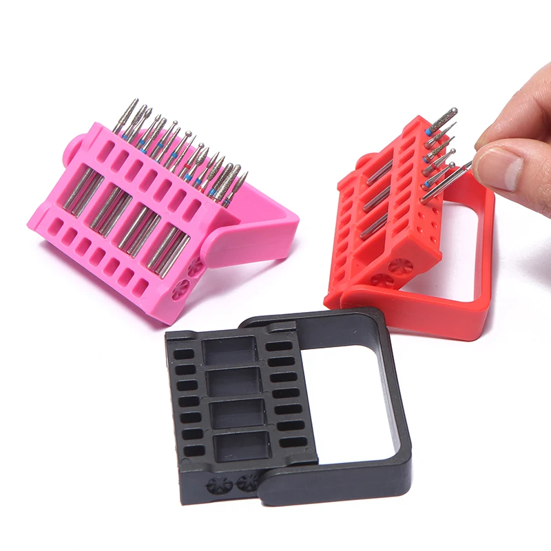Professional 1pc 16 Holes Nail Drill Bits Holder Stand Display for