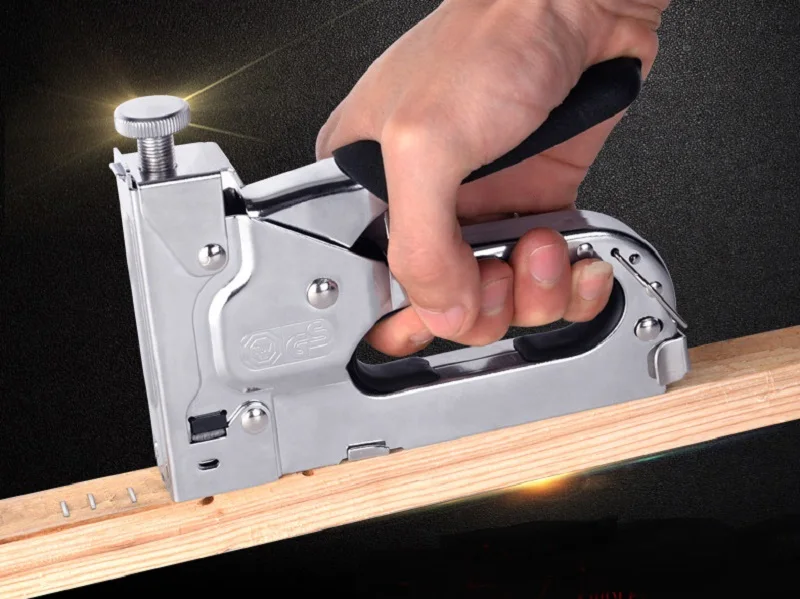 New 3in1 Manual Nail Staple Gun Furniture Stapler For Wood Door Upholstery Framing Rivet Kit | Инструменты