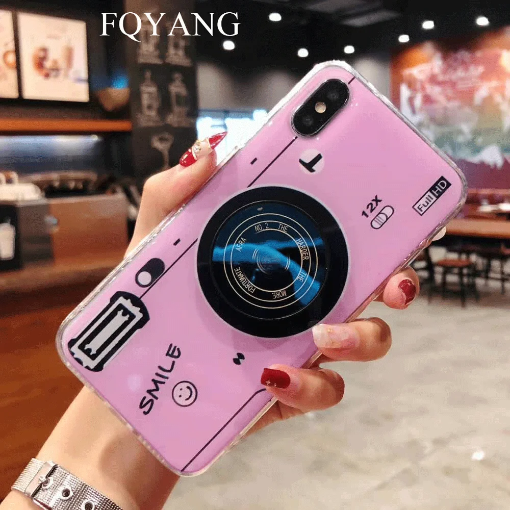 FQYANG 3D старинная камера Чехол для iPhone X XS Max чехол IPhone8 7 6 6S Plus Силиконовая задняя