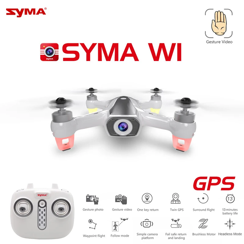 

GPS Foldable Arm FPV with 4K 1080p Camera RC Drone Quadcopter RTF High Speed WiFi Optical Flow Positioning syma w1 vs H117S